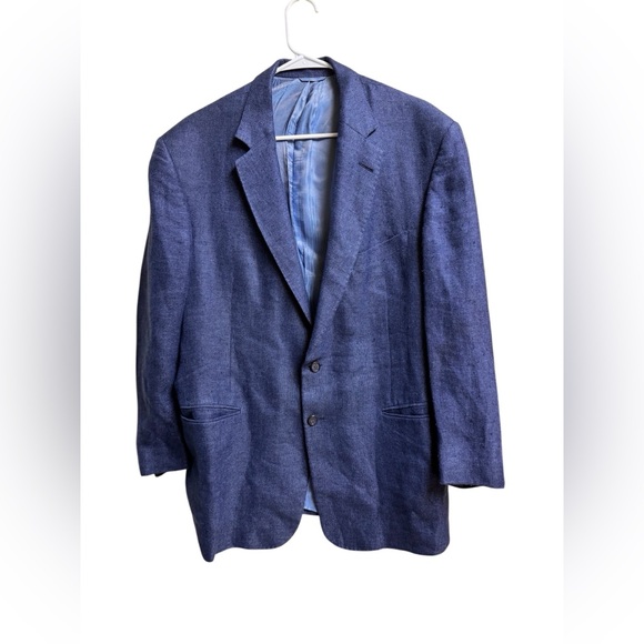 Loro Piana Zelander Linen Wool Blazer Jacket 2 Button Navy Blue 42R Nick Lopez - Picture 1 of 4